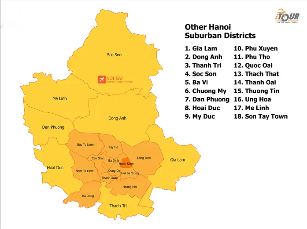 Hanoi Suburban Districts Map